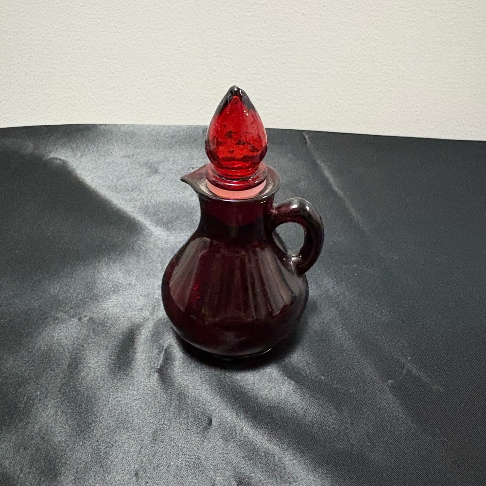 Avon Ruby Red Glass Bottle with Stopper